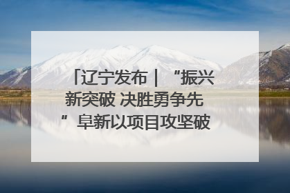 辽宁发布｜“振兴新突破 决胜勇争先”阜新以项目攻坚破解发展瓶颈 经济发展实现良好开局